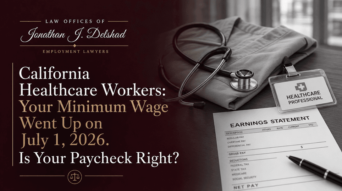 California Healthcare Workers: Your Minimum Wage Went Up on July 1, 2026. Is Your Paycheck Right? — Law Offices of Jonathan J. Delshad