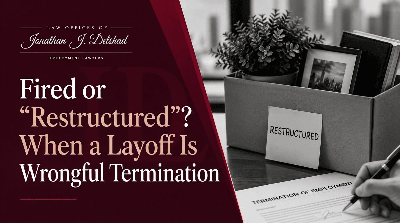 Fired or "Restructured"? When a Layoff Is Actually Wrongful Termination — Law Offices of Jonathan J. Delshad