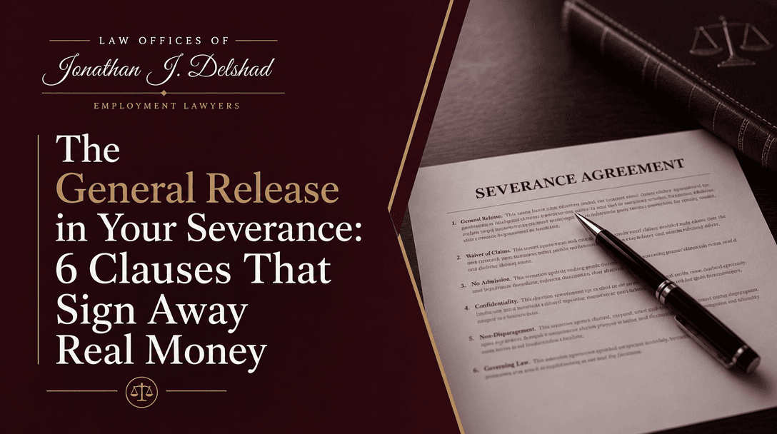 The General Release in Your Severance: 6 Clauses That Sign Away Real Money — Law Offices of Jonathan J. Delshad