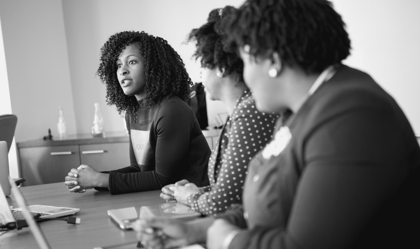 Employment lawyer in a client meeting