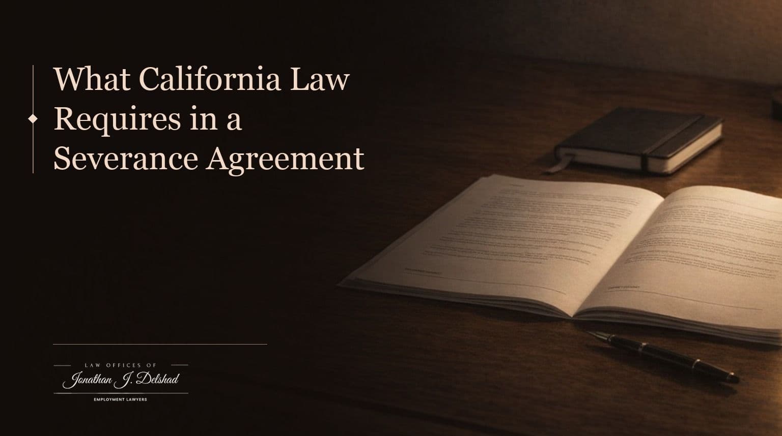 A severance agreement on a desk beside a calendar marking five business days