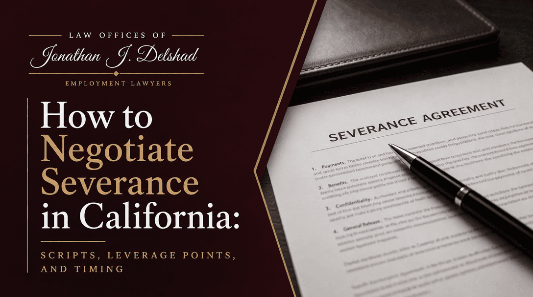 How to Negotiate Severance in California: Scripts, Leverage Points, and Timing — Law Offices of Jonathan J. Delshad