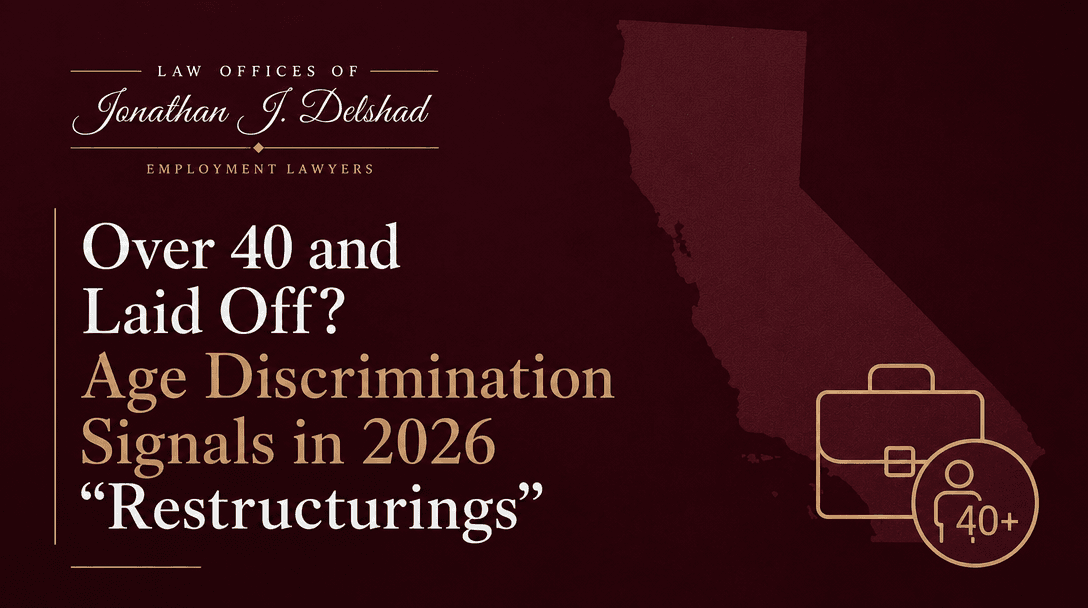 Over 40 and Laid Off? Age Discrimination Signals in 2026 Restructurings — Law Offices of Jonathan J. Delshad